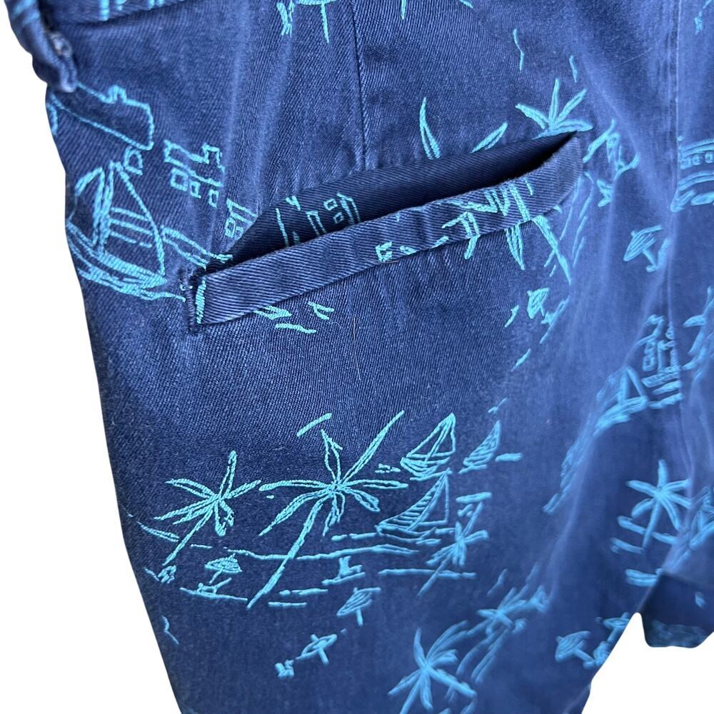 J.Crew Chino Shorts Scenic Sailboat Print in Stanton Navy Blue Men's 32W - Picture 6 of 9